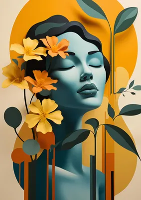Produktbild von Plakat 21x29,7cm Blumenmeditation