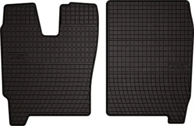 Produktbild von Gummifußmatten passend für Iveco Eurocargo II (Lkw 160, Bj. 2002-2008) –  schwarz, passgenau, mit Befestigungen set 2 Stk. - Gummi-Automatten