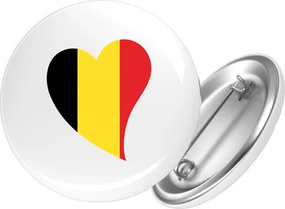 Produktbild von Huuraa Button Belgien Flagge Herz 25mm rund mit Sicherheitsnadel Ansteckbutton Geschenkidee