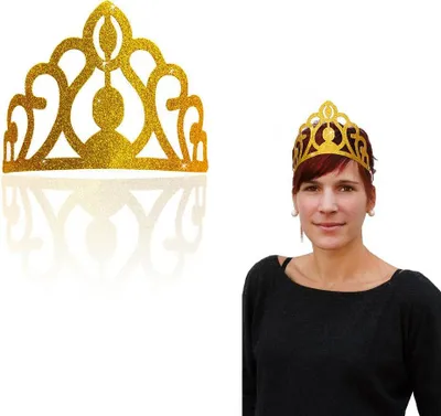 Produktbild von Oblique Unique Krone mit Glitzereffekt Prinzessin Königin Kostüm Karneval - gold