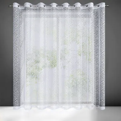 Produktbild von Eurofirany 373798, Durchscheinend, Weiß, Einfarbig, Polyester, Ring, 120 g/m²