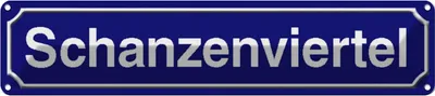 Produktbild von vianmo Blechschild 10x46 cm Schanzenviertel Hamburg Abenteuer Reisen Straße Stadt Urlaub