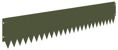 Image de vidaXL Bordure de pelouse, 10 pièces, 103 x 20 cm, acier, vert olive