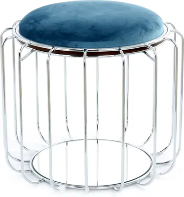 Produktbild von Kayoom - Designer Beistelltisch / Pouf Comfortable 110 Petrol / Silber