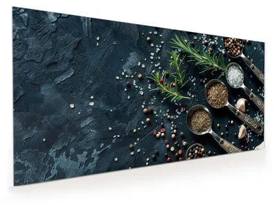 Produktbild von Küchenrückwand Spritzschutz Glas mit Motiv Kräutersammlung 40 x 40 cm