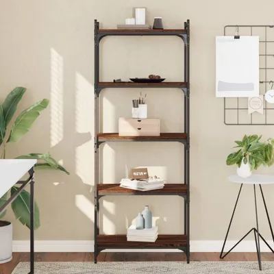 Immagine prodotto di Maison Exclusive - Libreria a 5 ripiani, effetto rovere marrone, 60x30x154 cm, materiale derivato dal legno