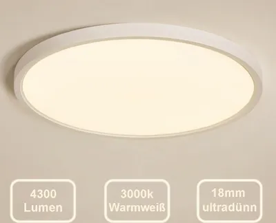 Obrázek produktu pro 36W LED stropní světlo kulaté 4300lm, stropní svítidlo teplá bílá, světelný panel CRI>97 pro ložnici studovnu kuchyň sklep kancelář kavárna