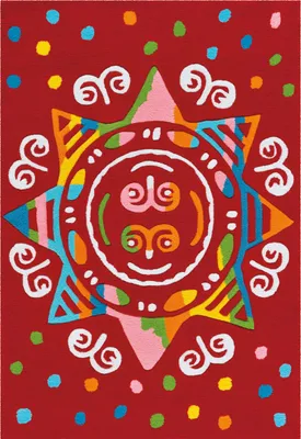 Produktbild von Kayoom - Kinder Teppich Spirit Glowy 3145 Rot Mandala Grösse: 110cm x 160cm