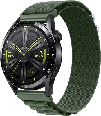 Produktbild von BStrap Nylon Loop Armband für Huawei Watch GT2 42mm, green