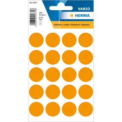 Produktbild von HERMA Markierungspunkte Durchmesser: 19 mm leuchtorange 100 Stück