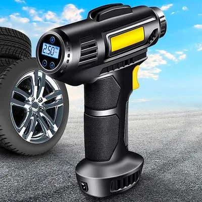 Obrázek produktu pro Přenosný kompresor do auta na pneumatiky, digitální displej, LED světlo, rychlé huštění, 12V - CompressPump