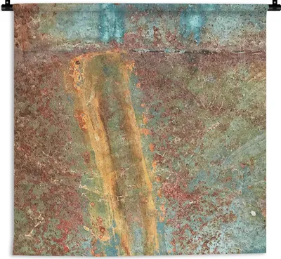 Produktbild von MuchoWow® Wandteppich Wandbehang Farben - Rost - Metall 120x120 cm Tapisserie Dekoration Wandtuch - Modern - Baumwollgewebe