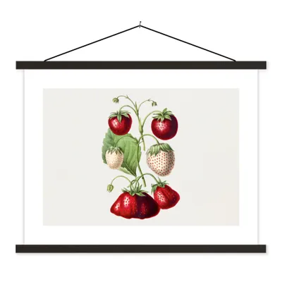 Produktbild von MuchoWow® Textilposter Erdbeeren - Pflanze - Lebensmittel 150x113 cm mit holzfarbenen Rahmen - Poster