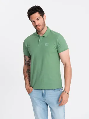 Produktbild von Ombre Clothing Herren-T-Shirt mit Kragen Venolas grün L