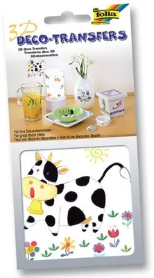 Produktbild von Folia 3D Deco Transfers Sticker, 10x10cm Motiv Kuh