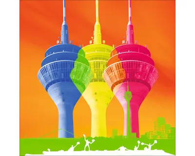Produktbild von Glasbild Düsseldorf Rheinturm I 50x50 cm