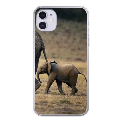 Produktbild von MuchoWow® Handyhülle Schutzhülle Hülle für iPhone 11 Elefant - Tiere - Savanne - Natur Silikon Softcase Handy Hülle - Handytasche