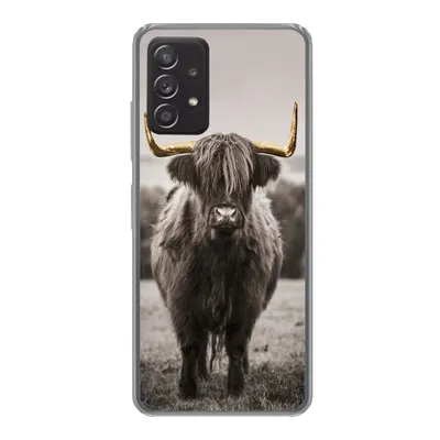 Produktbild von MuchoWow® Handyhülle Schutzhülle Hülle für Samsung galaxy a73 Schottischer Highlander - Gold - Hörner Silikon Softcase Handy Hülle - Handyhülle