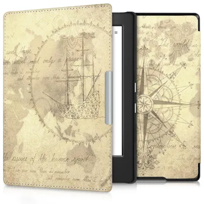 Produktbild von kwmobile 31485.23, Folio, Braun, Kobo, Kunstleder, Aura H2O Edition 1, Stoßfest, Kratzresistent, Schockresistent