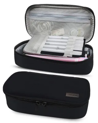 Produktbild von Geräumiges Etui mit zwei Reißverschlüssen, strapazierfähig, schwarz