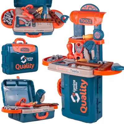 Produktbild von MalPlay Spielwerkzeuge Set| Werkbank im Koffer | 3-in-1 | Spielset mit Kinderwerkzeuge | für Kinder ab 3 Jahren