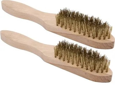 Produktbild von Drahtbürste – 2er-Set – 28 cm – 5 Reihen – Unkraut entfernen – Rost entfernen Drahtbürste