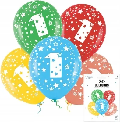 Produktbild von Ein Set Bunter Luftballons Mit Der Zahl 1 Für Eine Geburtstagsparty