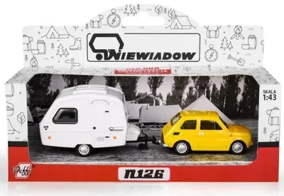 Image de Fiat 126p + remorque Niewiadów Camping jaune - Daffi
