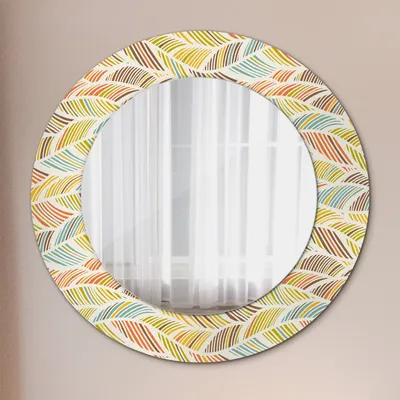 Produktbild von Dekospiegel – Hängespiegel Wandspiegel Spiegel mit Aufdruck – Spiegel – Schlafzimmer - Abstrakt - Runder: Ø50cm
