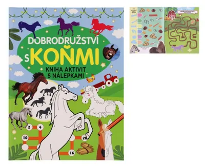 Zdjęcie produktu dla Kniha aktivit s nálepkami Dobrodružství s koňmi 21x28cm