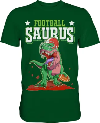 Produktbild von Dinosaurier American Football Dino T-Shirt – Bottle Green / S