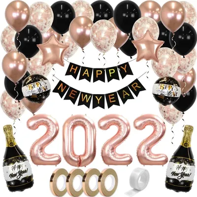 Produktbild von Sonstige Partydekoration jahrspartyartikel, Frohes es Jahr, Dekoration, jahrsdekoration, Silvester 2022, Heliumballons, Roségold, 76 Stück