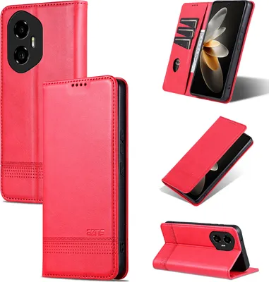 Produktbild von Leder Hülle für Honor 300, Klapphüllen Brieftasche Magnetverschluss Ständer Schutzhülle Rosa