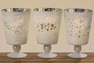 Produktbild von Windlicht Winterland Sternemotiv Glas H 23 cm Stückpreis