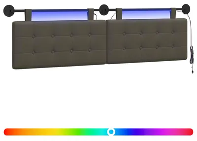 Produktbild von Hängendes Kopfteil Mit LED Licht Grau Kunstleder