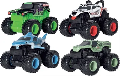 Produktbild von Monster Jam , offizieller Pirate's Curse Spin Rippers Monstertruck im Maßstab 1:43, Fahrzeug mit Reißleine, Monstertruck, 3 Jahr(e), Mehrfarbig