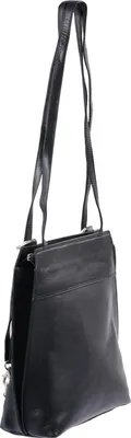 Image de Sac à main et sac à dos combinés, en cuir, noir, sac cabas à deux anses