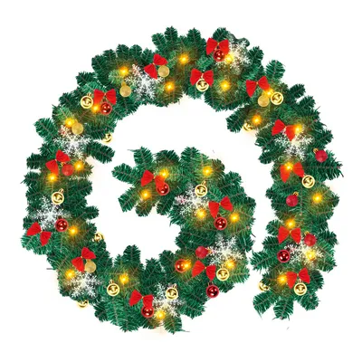 Immagine prodotto di Jopassy ghirlanda di Natale con illuminazione telecomandata 5M ghirlanda di abete artificiale 100 LED luci fiabesche ghirlanda di Natale decorazione natalizia per casa scale festa di nozze interno esterno