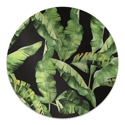 Produktbild von Rundmatte - Stuhlunterlage Bürostuhlunterlage - Rund Ø 100 cm - Bodenmatte - Fußmatte - Tropisches Blatt