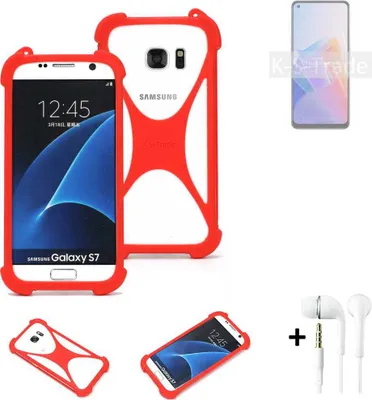 Produktbild von Handy-hülle + Kopfhörer kompatibel mit Oppo Reno7 Z 5G Schutz-hülle Bumper Silikon Schutz Hülle Cover Case Silikoncase Silikonbumper TPU Softcase
