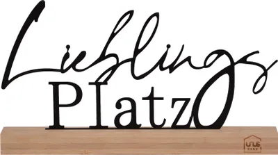 Produktbild von UNUS Deko Aufsteller "Lieblings Platz" aus Metall und Bambus in schwarz