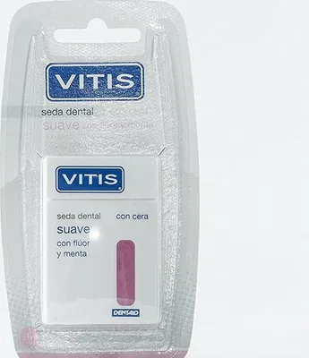 Produktbild von Vitis gewachste Zahnseide mit Fluorid und Minze, 50 m