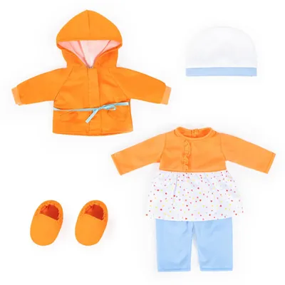 Produktbild von Bayer Design 84200AI Kleider für Puppen 38-42cm, 5 Teile, Babypuppen Anziehsachen, bunt, Outfit mit Jacke