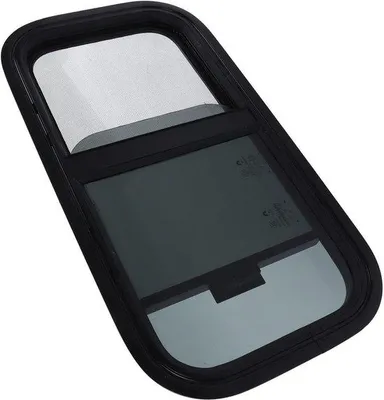 Produktbild von Schiebe-Fenster 600x300mm für Wohnwagen, schwarz, vertikal/horizontal