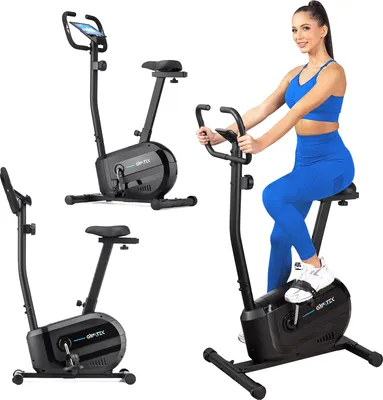 Image de Gymtek® Vélo d'appartement magnétique, vélo pour la maison - jusqu'à 125kg - 8 niveaux de résistance, masse d'inertie de 7kg - écran LCD - pour Home Gym Fitness