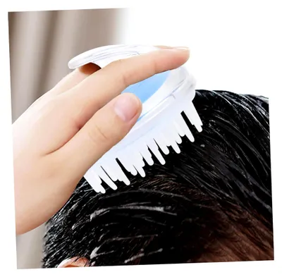 Produktbild von 5-teiliges Set Handlicher Silikon Kopfhautmassagekamm mit Griff