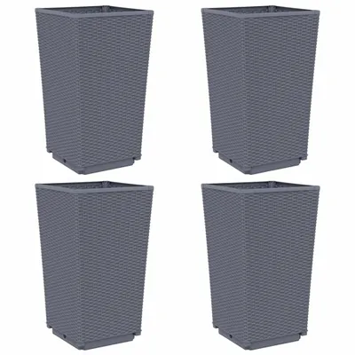 Produktbild von Pflanzkübel 4 Stk. Blaugrau 32,5x32,5x57 cm PP
