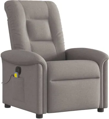 Image de vidaXL Fauteuil de massage Taupe Tissu