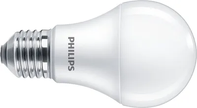 A Philips LED light bulb is shown against a white background.