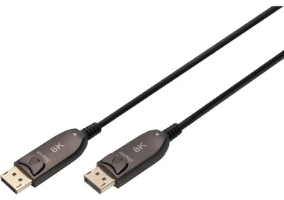 Produktbild von Digitus DisplayPort AOC Hybrid Glasfaserkabel, UHD 8K, 30 m, 30 m, DisplayPort, DisplayPort, Männlich, Männlich, 7680 x 4320 Pixel